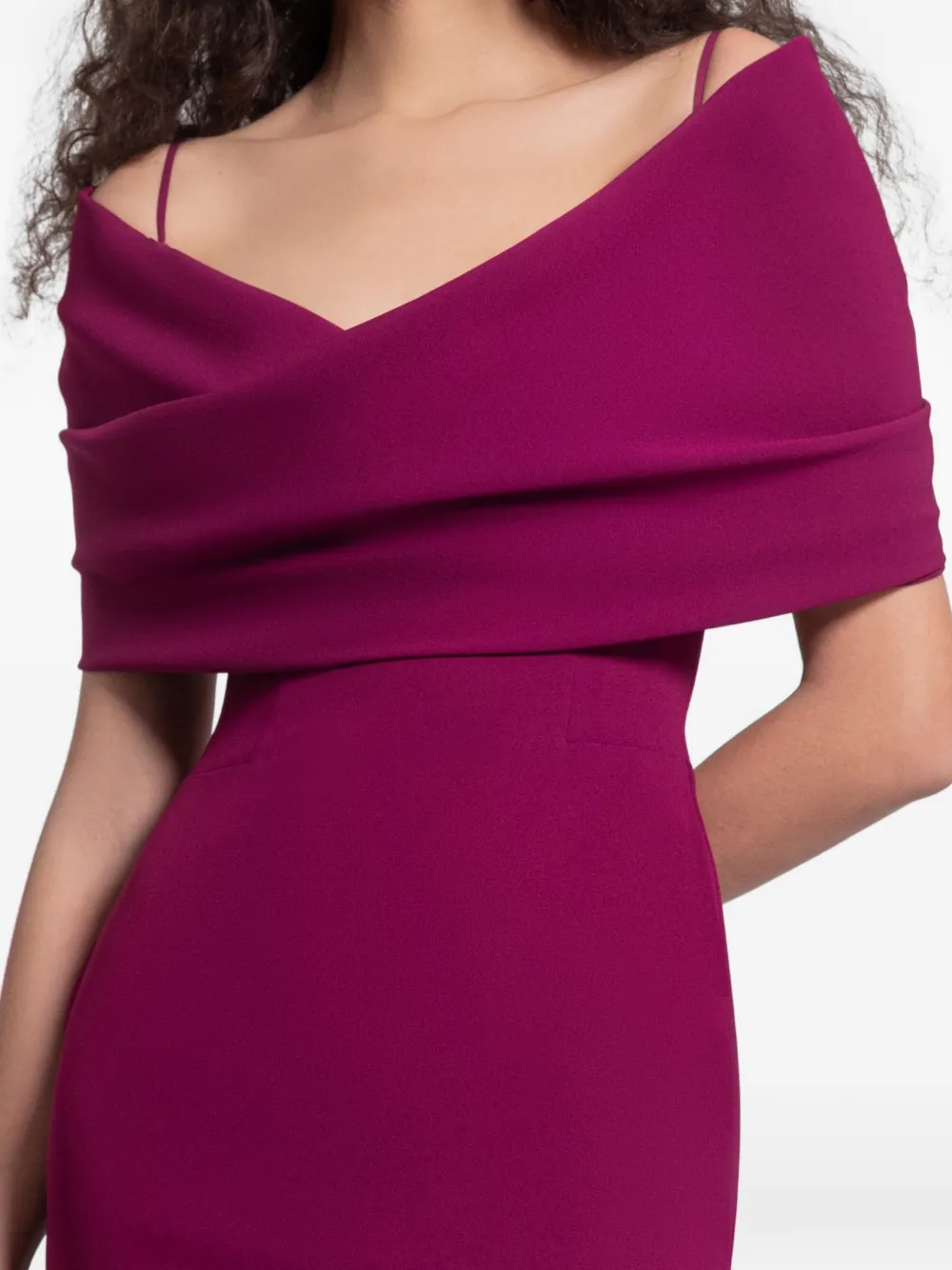 Gemy Maalouf Gedrapeerde off-shoulder maxi-jurk Roze