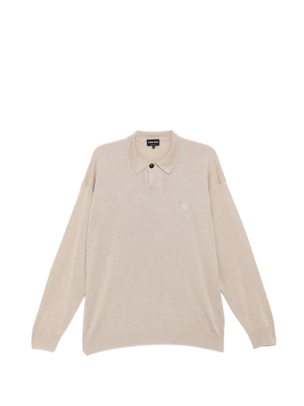 Giorgio Armani logo-embroidered polo shirt - Toni neutri