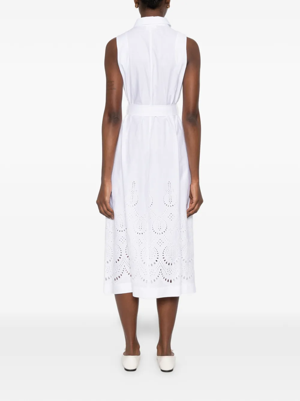 P.A.R.O.S.H. Midi-jurk met ringlets Wit