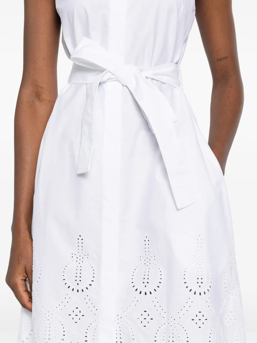 P.A.R.O.S.H. Midi-jurk met ringlets Wit