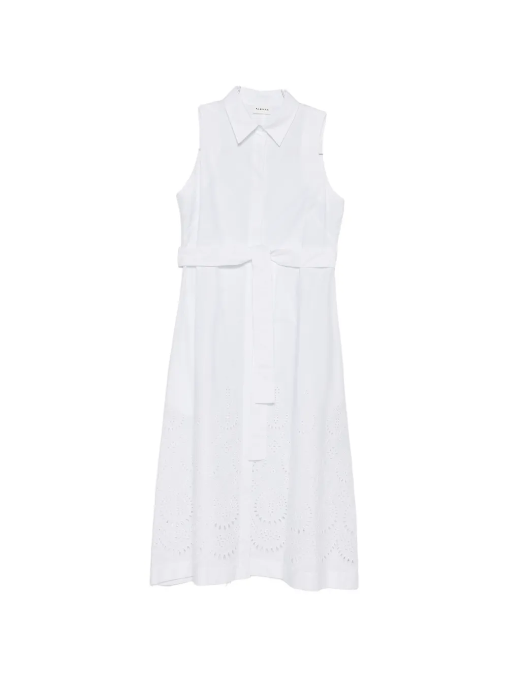 P.A.R.O.S.H. belt eyelet midi dress - Bianco