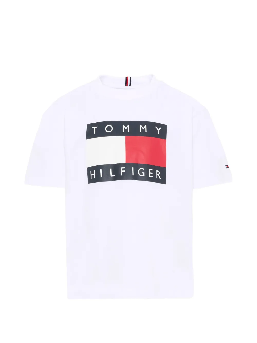 Tommy Hilfiger Junior Flag Badge logo T-shirt - Bianco