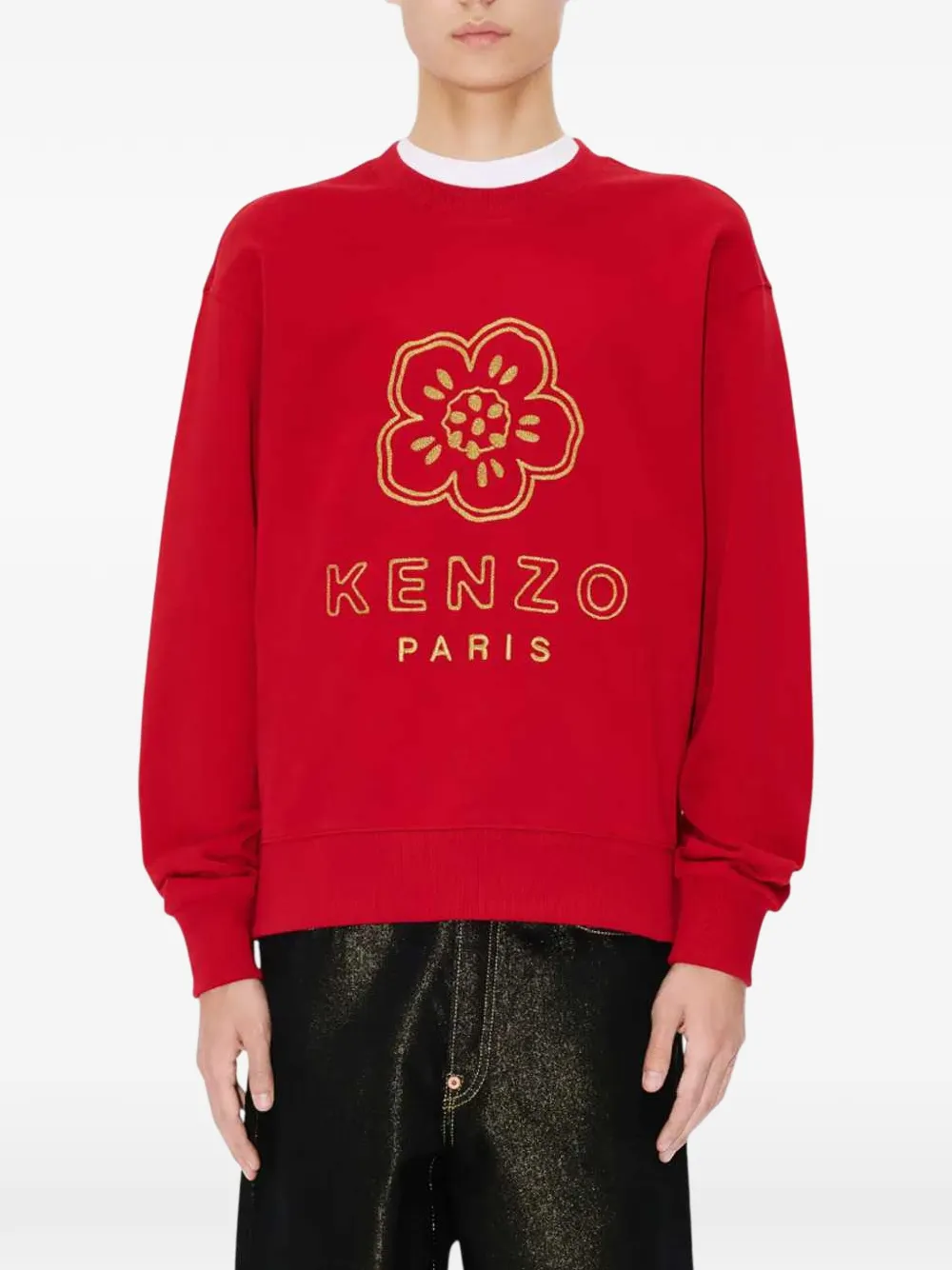 Kenzo Sweater met geborduurde bloemen Rood