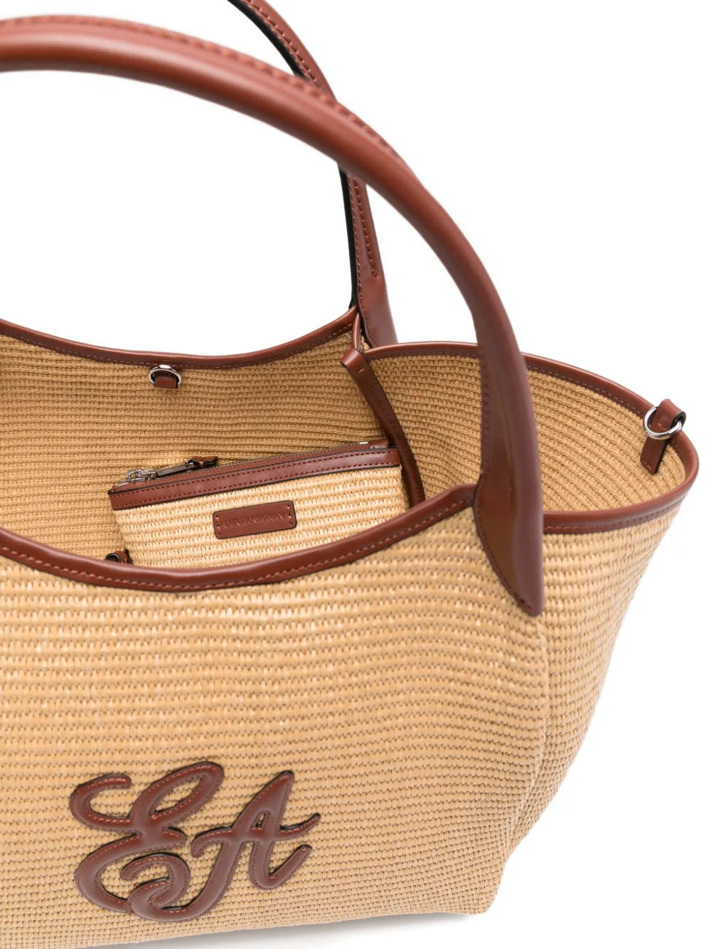 Emporio Armani Medium shopper met logo-applicatie Beige