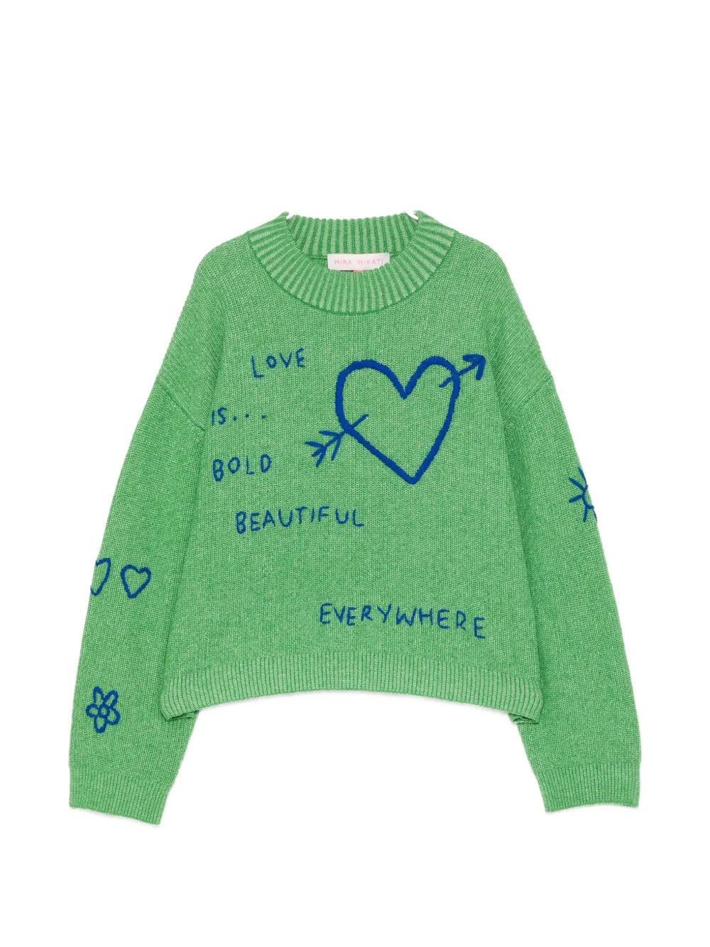 Mira Mikati heart-embroidered sweater - Verde