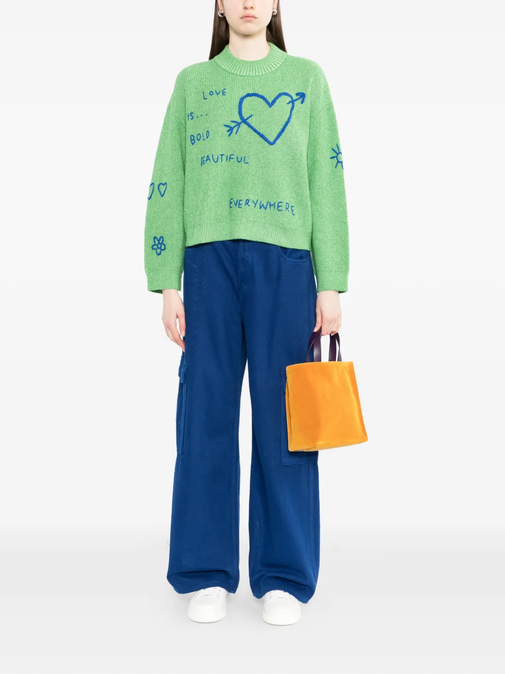 Heart-Embroidered Sweater