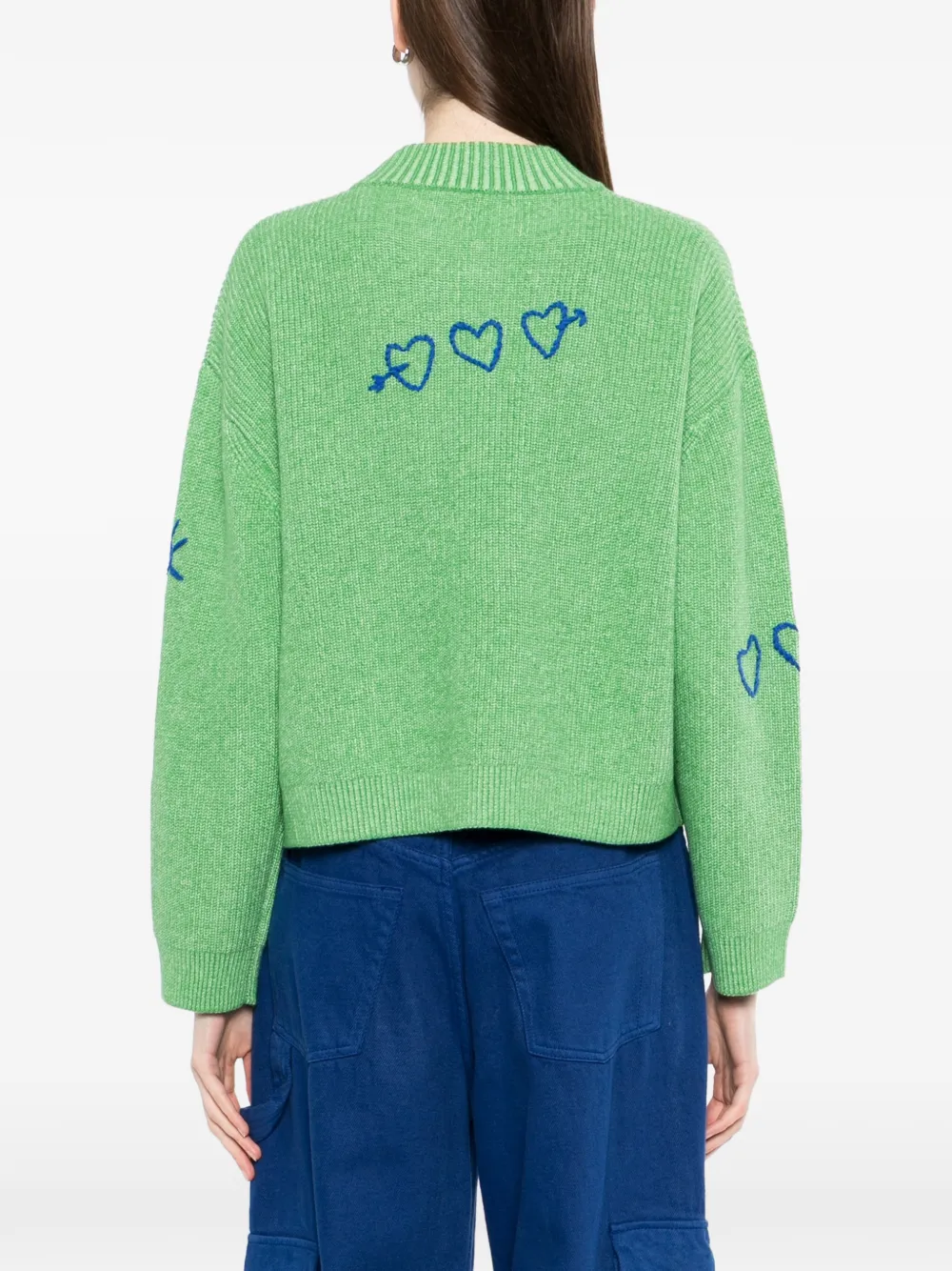 Heart-Embroidered Sweater