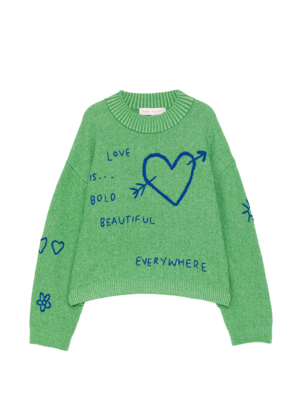 Mira Mikati heart-embroidered sweater - Verde