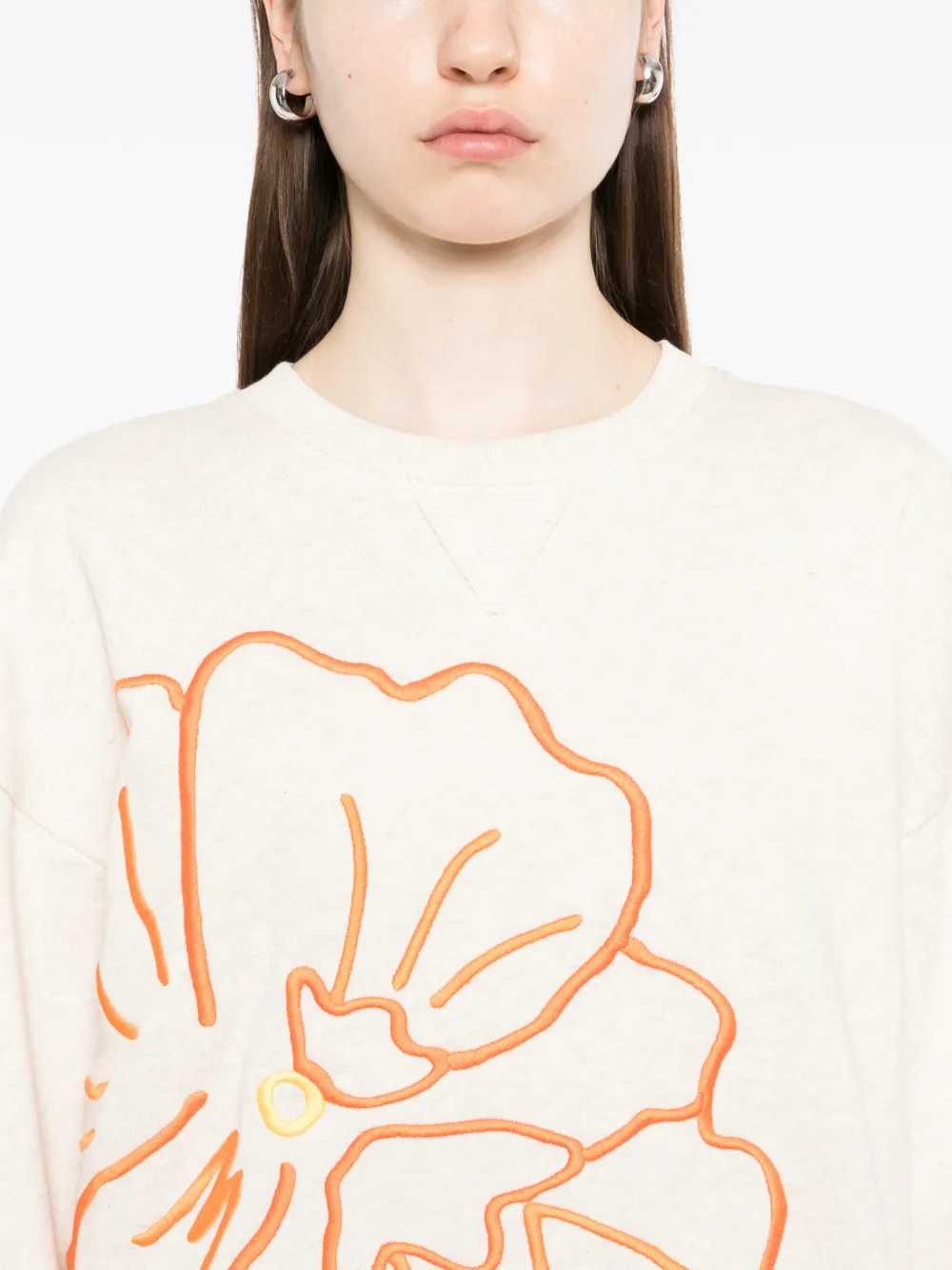 Mira Mikati Sweater met geborduurde bloemen Beige