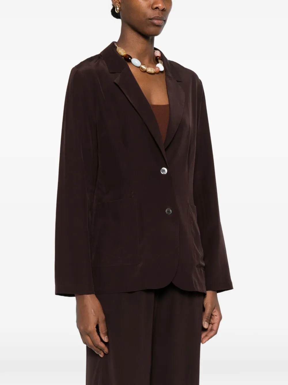  P.a.r.o.s.h. Pocket Blazer - Brown 