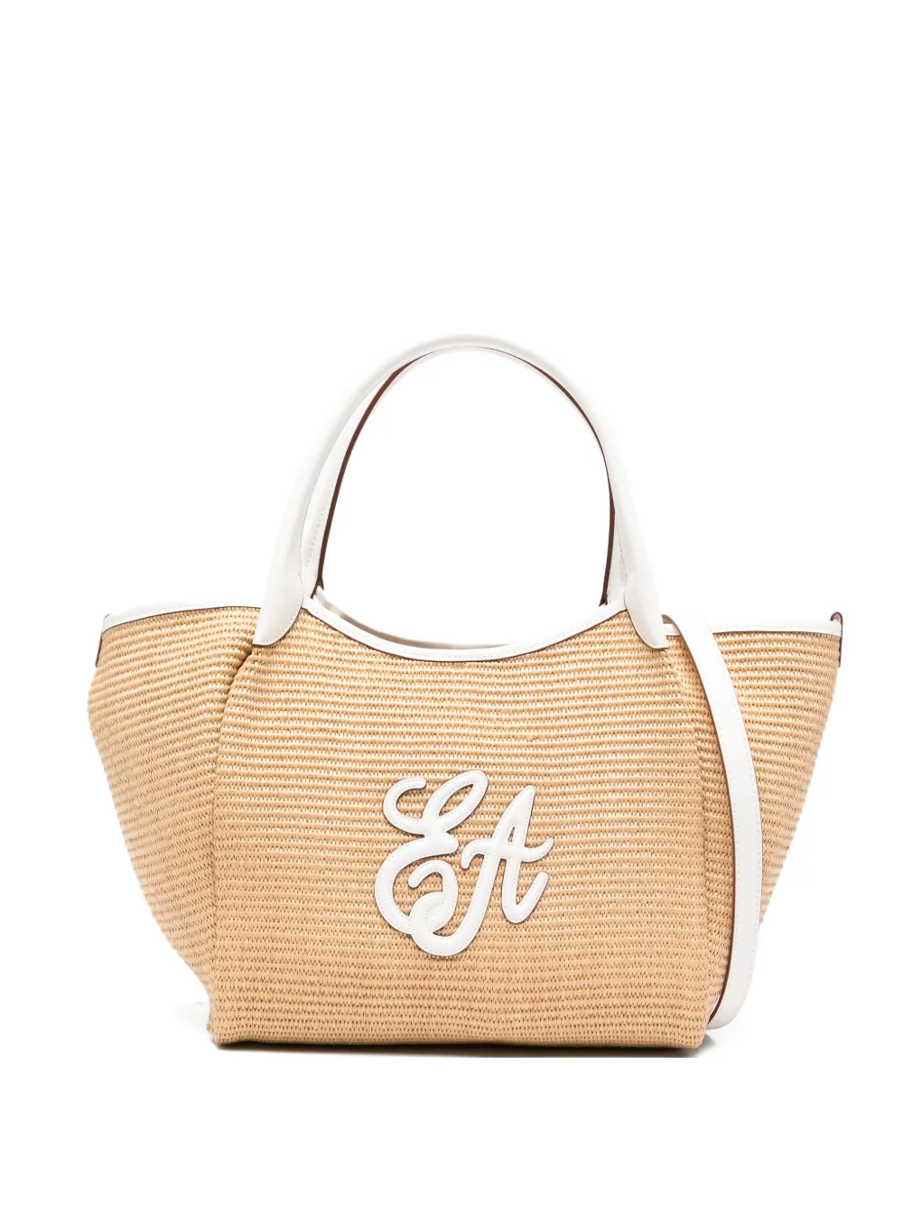 Emporio Armani medium woven-design tote bag - Toni neutri