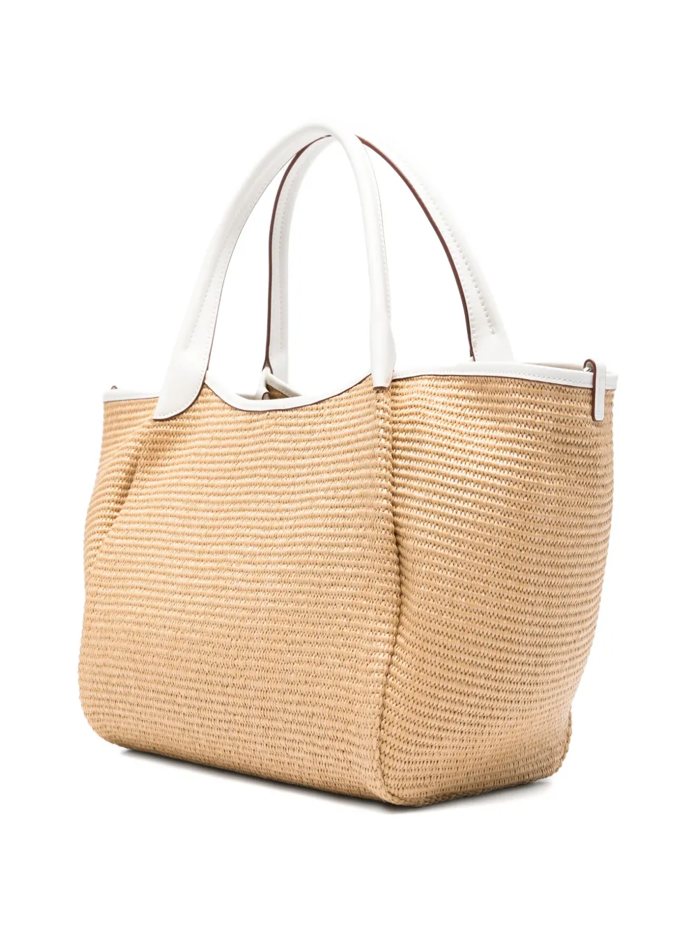 Emporio Armani Medium geweven shopper Beige
