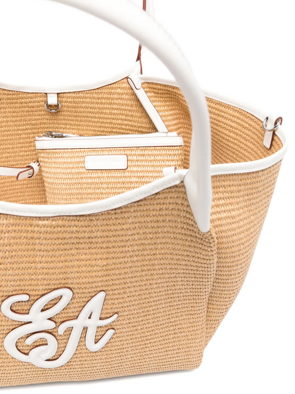 Emporio Armani Medium geweven shopper Beige