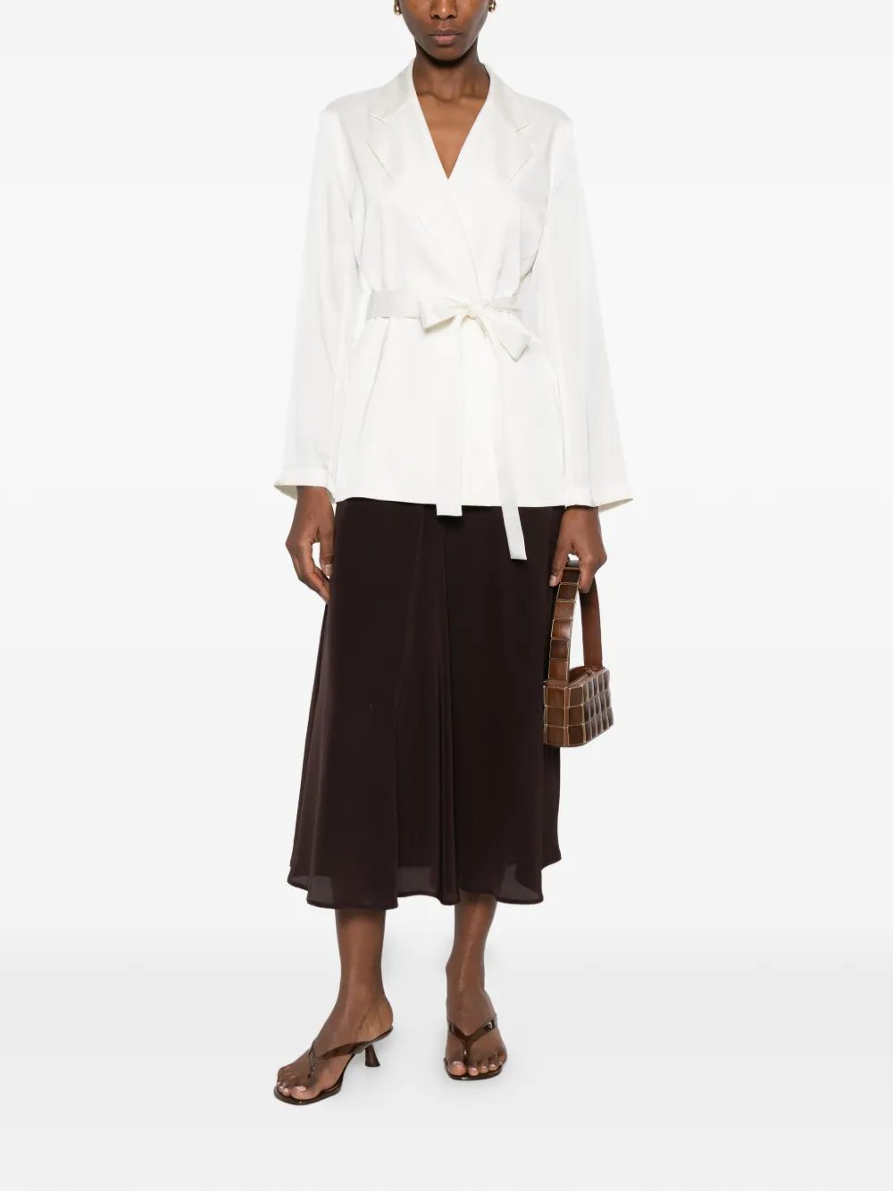  P.a.r.o.s.h. Drawstring Midi Skirt - Brown 