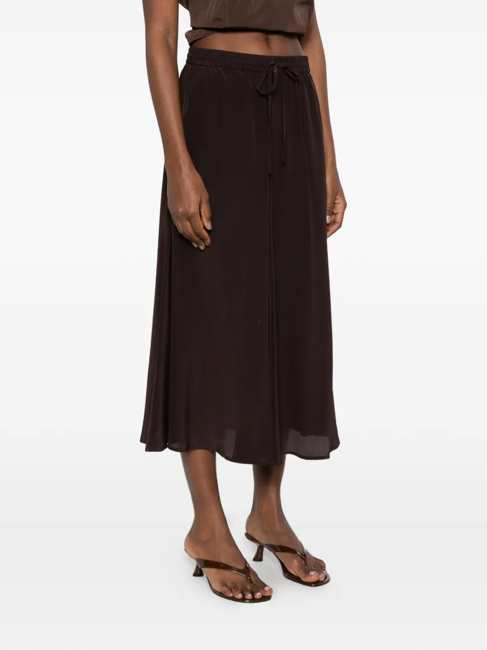  P.a.r.o.s.h. Drawstring Midi Skirt - Brown 