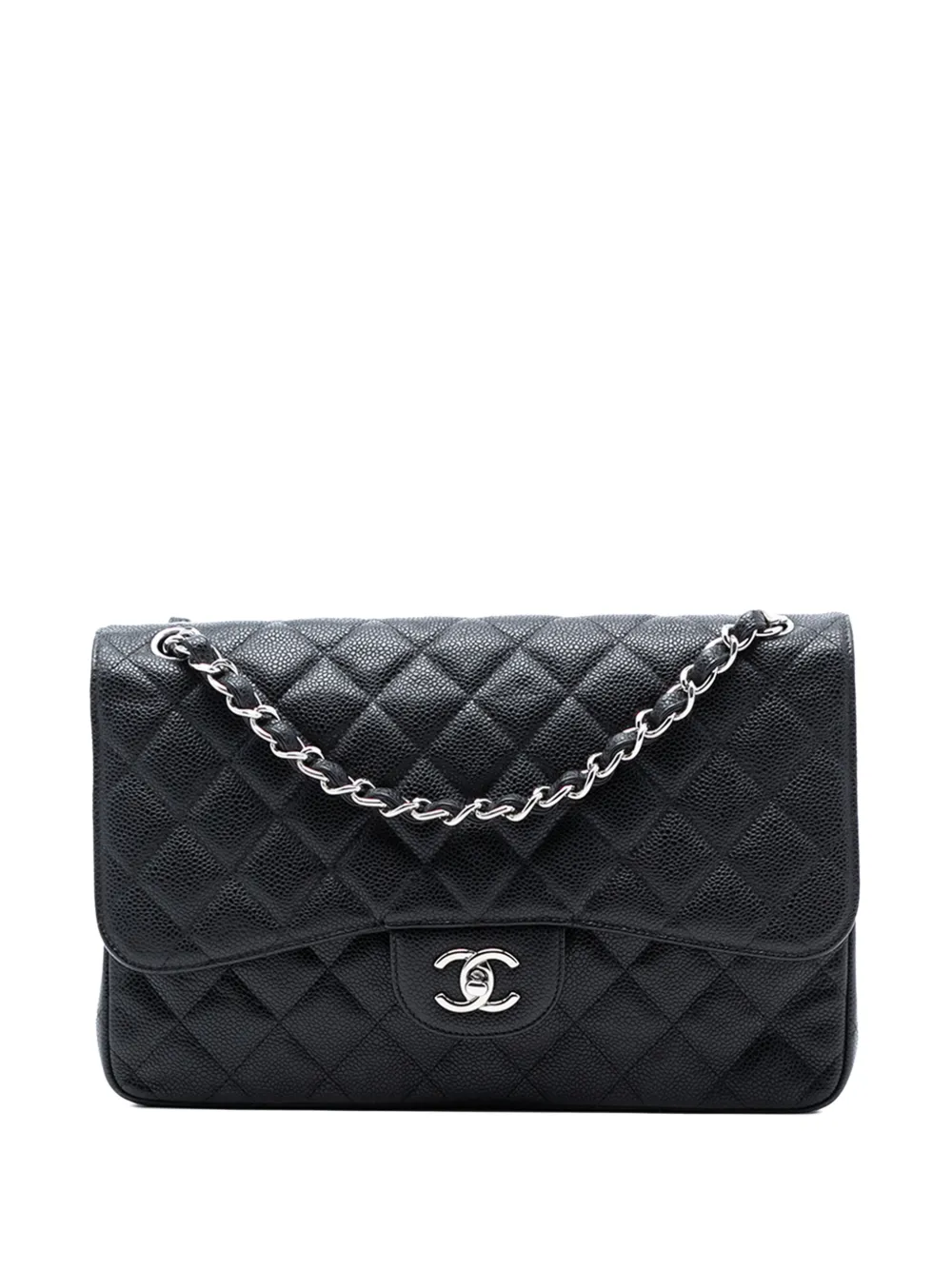 CHANEL Pre-Owned 2012 Jumbo Classic Caviar Double Flap shoulder bag - Nero