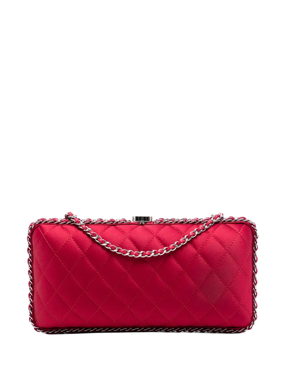 CHANEL Pre-Owned 2012 Quilted Satin Chain Around Clutch with Chain crossbody bag - Rosa