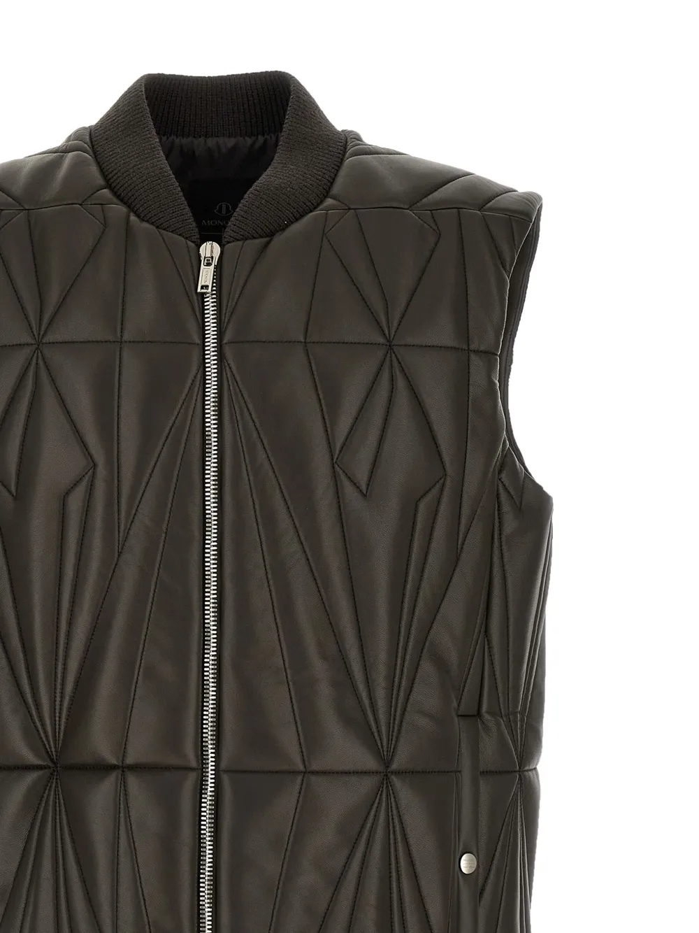 X Moncler Quilted Leather Vest