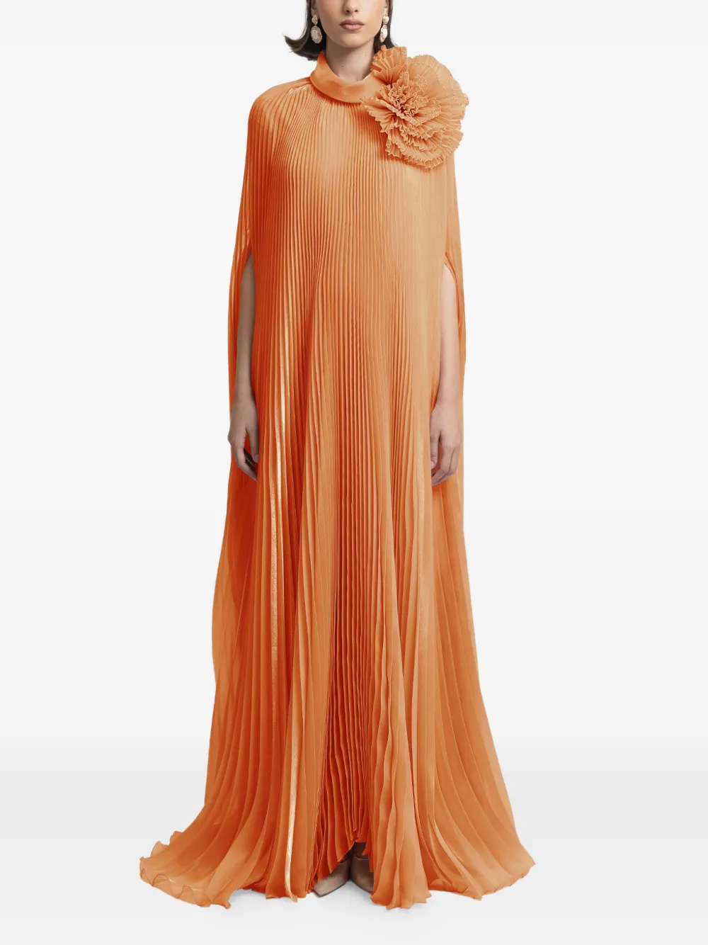 Gemy Maalouf Abito lungo drappeggiato - Arancione