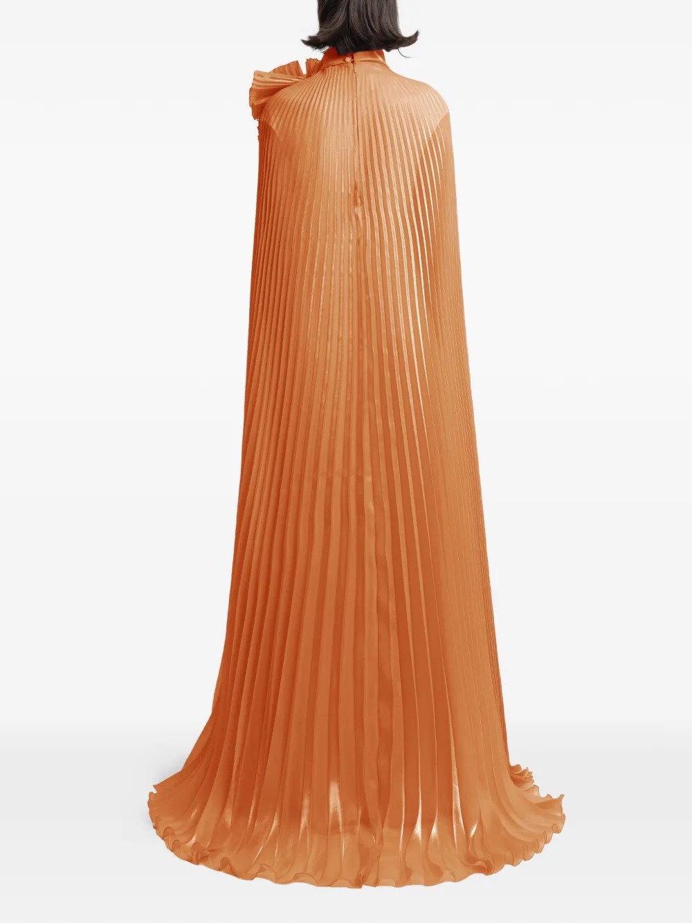 Gemy Maalouf Gedrapeerde maxi-jurk met bloemenprint Oranje