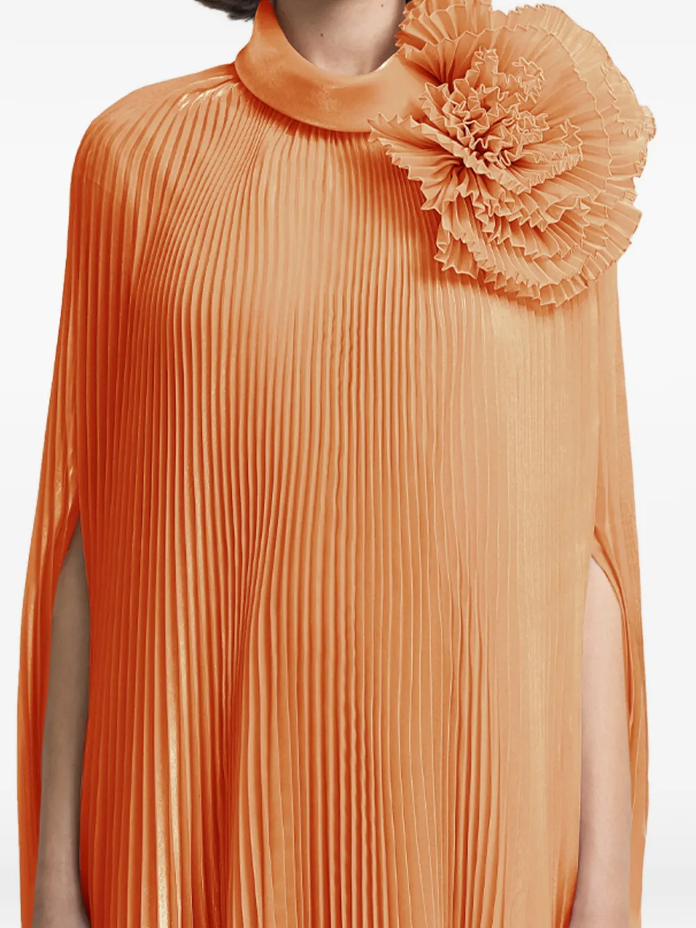 Gemy Maalouf Gedrapeerde maxi-jurk met bloemenprint Oranje