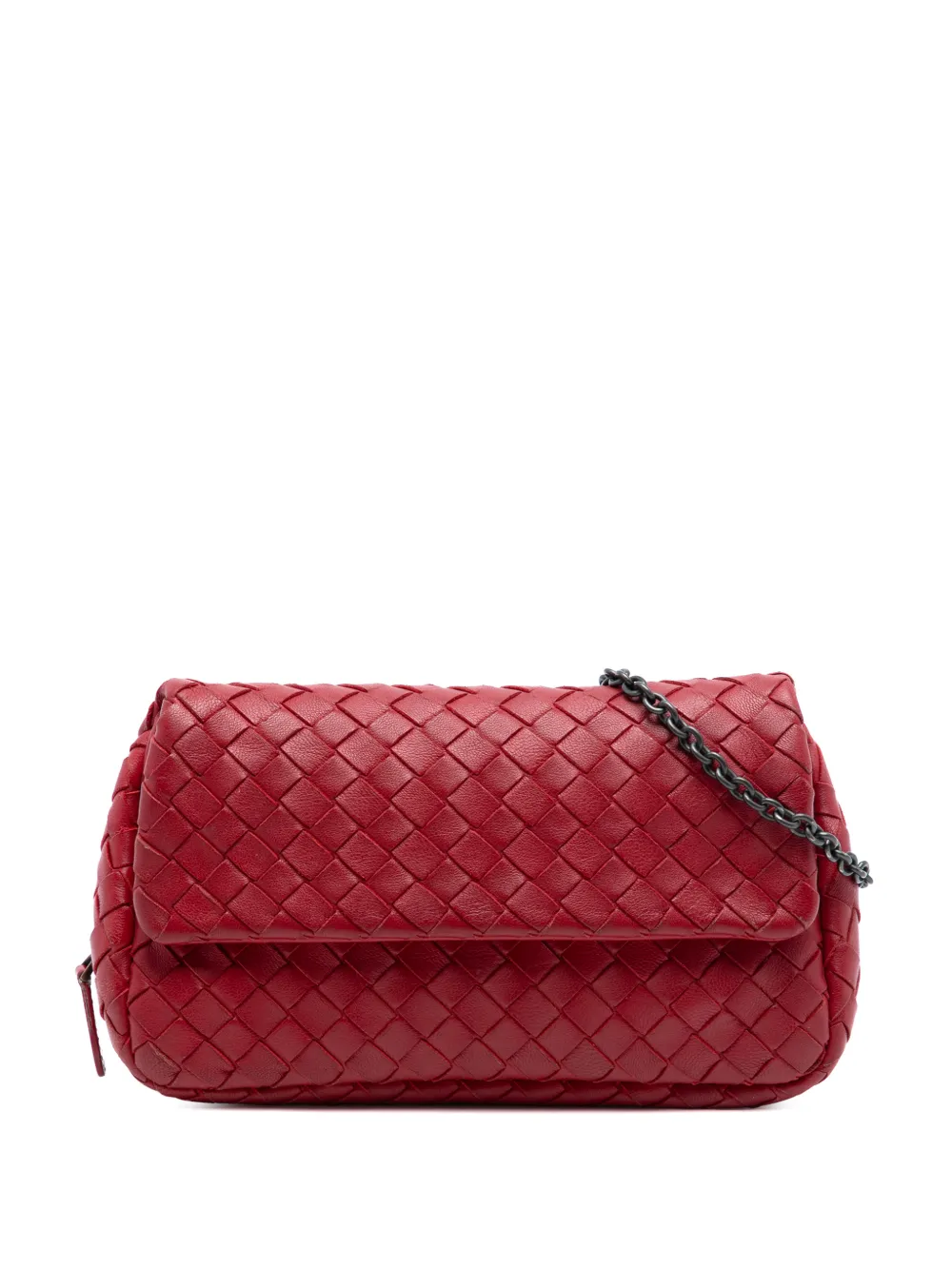 Bottega Veneta Pre-Owned 2012-2025 Mini Nappa Intrecciato Expandable Chain Flap crossbody bag - Rosso
