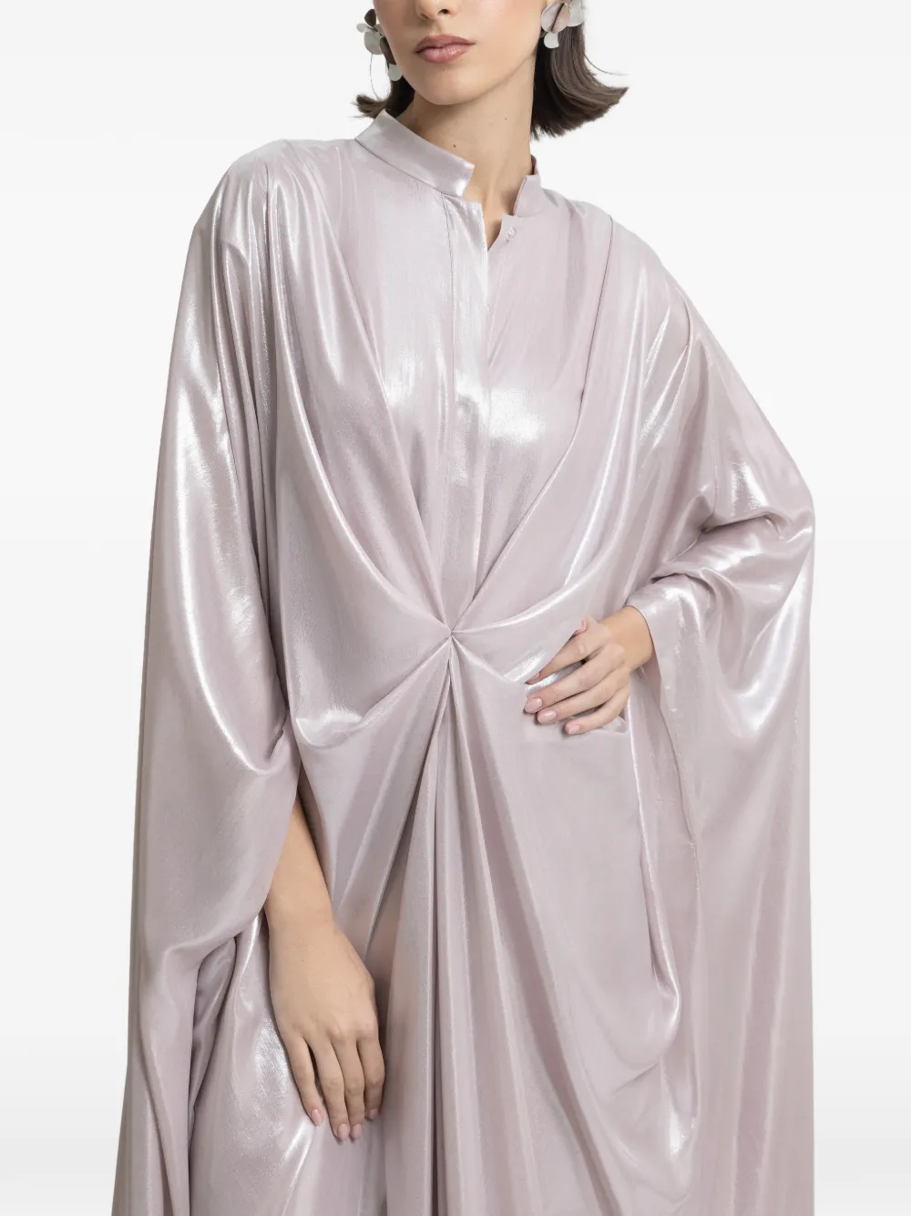 Gemy Maalouf Gedrapeerde ruimvallende maxi-tuniek Beige