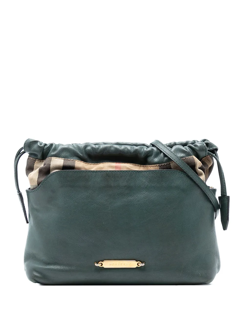 Burberry Pre-Owned 2000-2017 House Check Canvas and Calfskin Little Crush crossbody bag - Verde