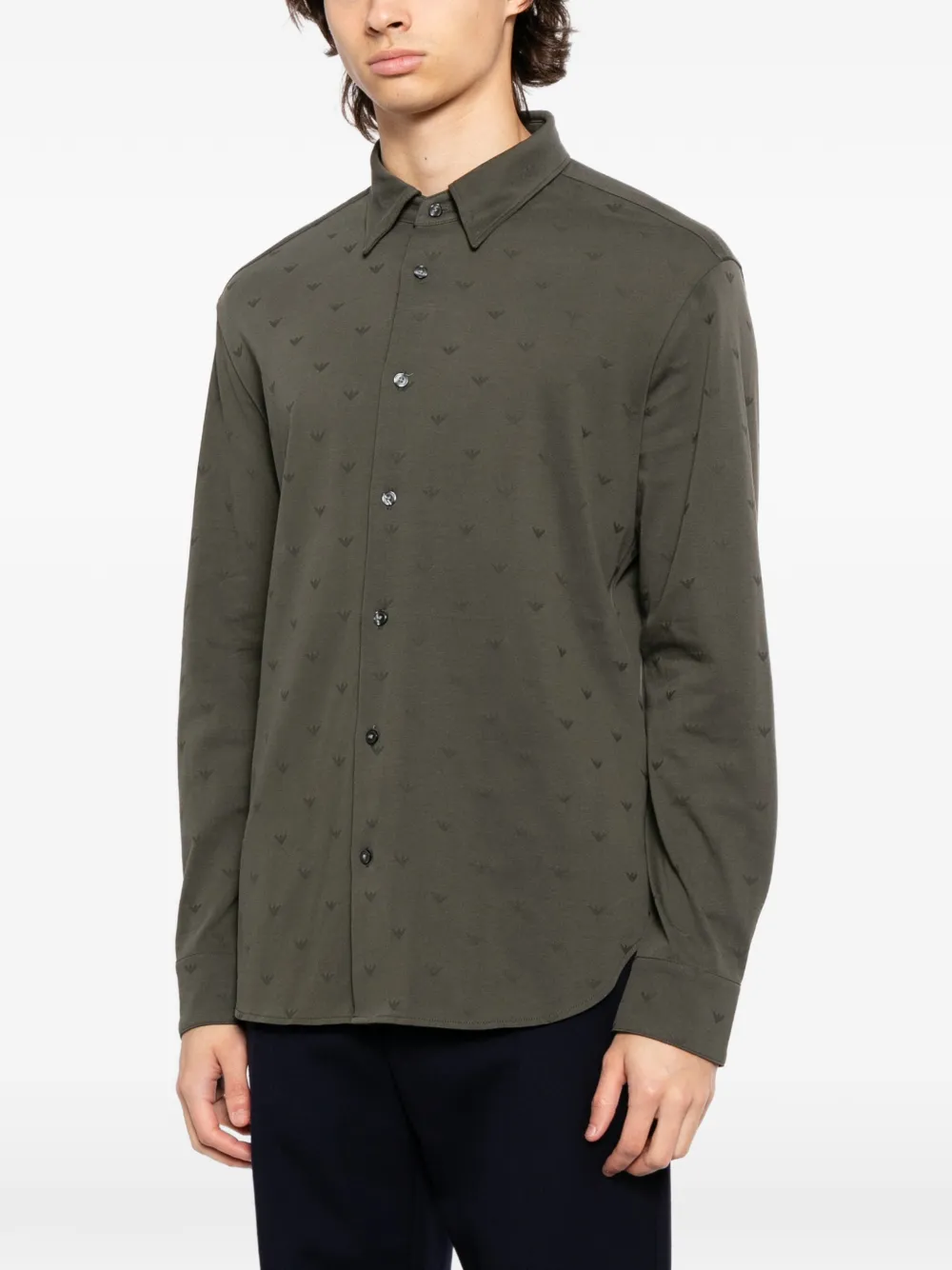 Emporio Armani Shirt met monogram Groen