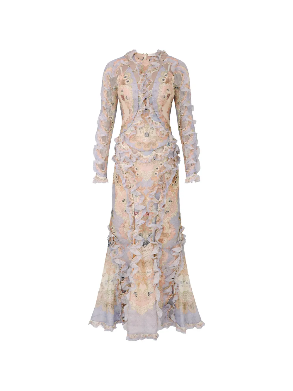 ZIMMERMANN Rebellion ruffled floral maxi dress - Blu