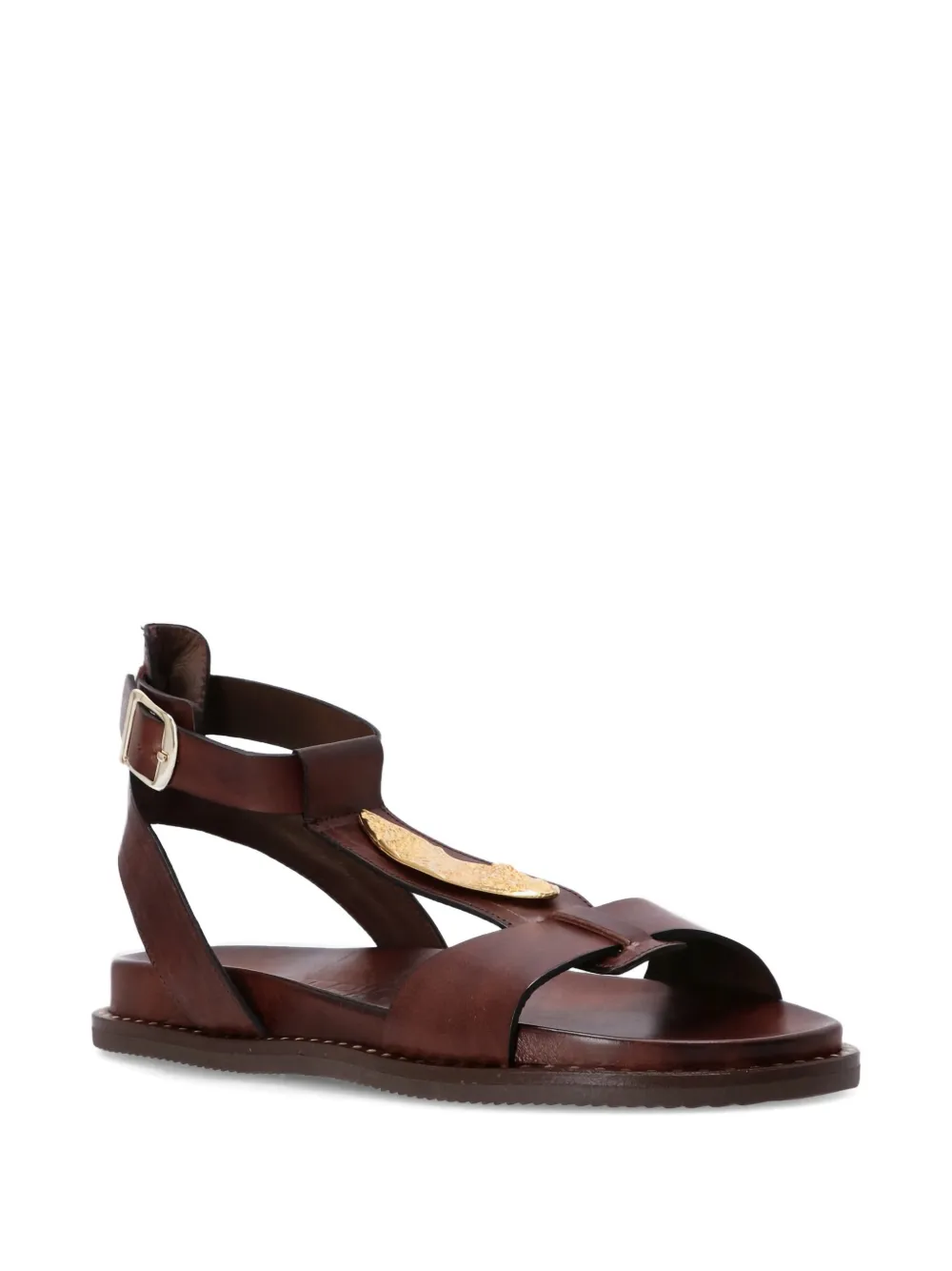 Kotris Sandals T-strap leather sandals Bruin