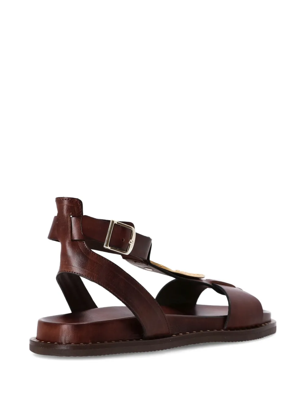 Kotris Sandals T-strap leather sandals Bruin