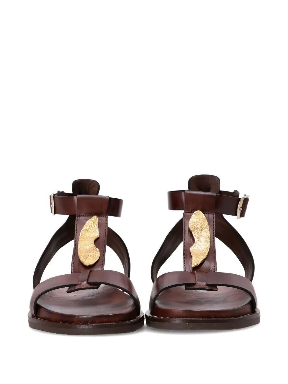 Kotris Sandals T-strap leather sandals Bruin