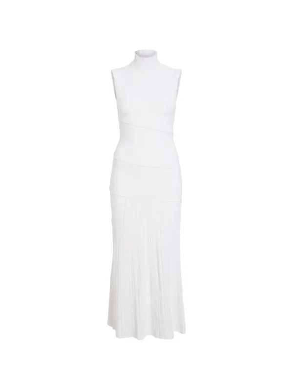 Proenza Schouler Federica Dress in Micro Pleat Knit in White