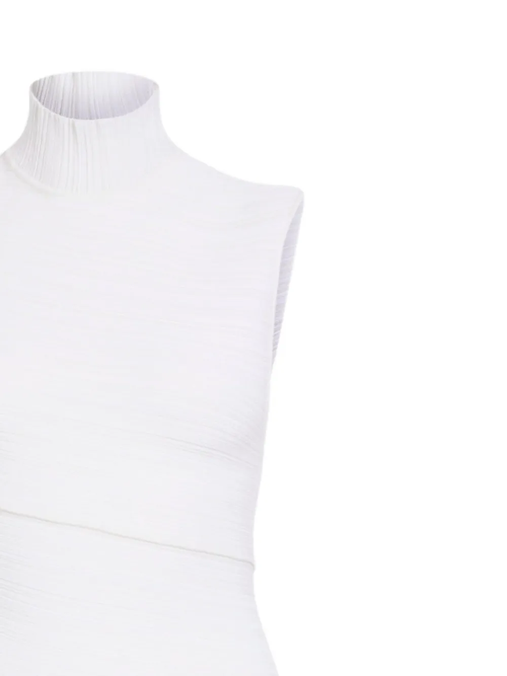 Federica Micro-Pleat Turtleneck Dress