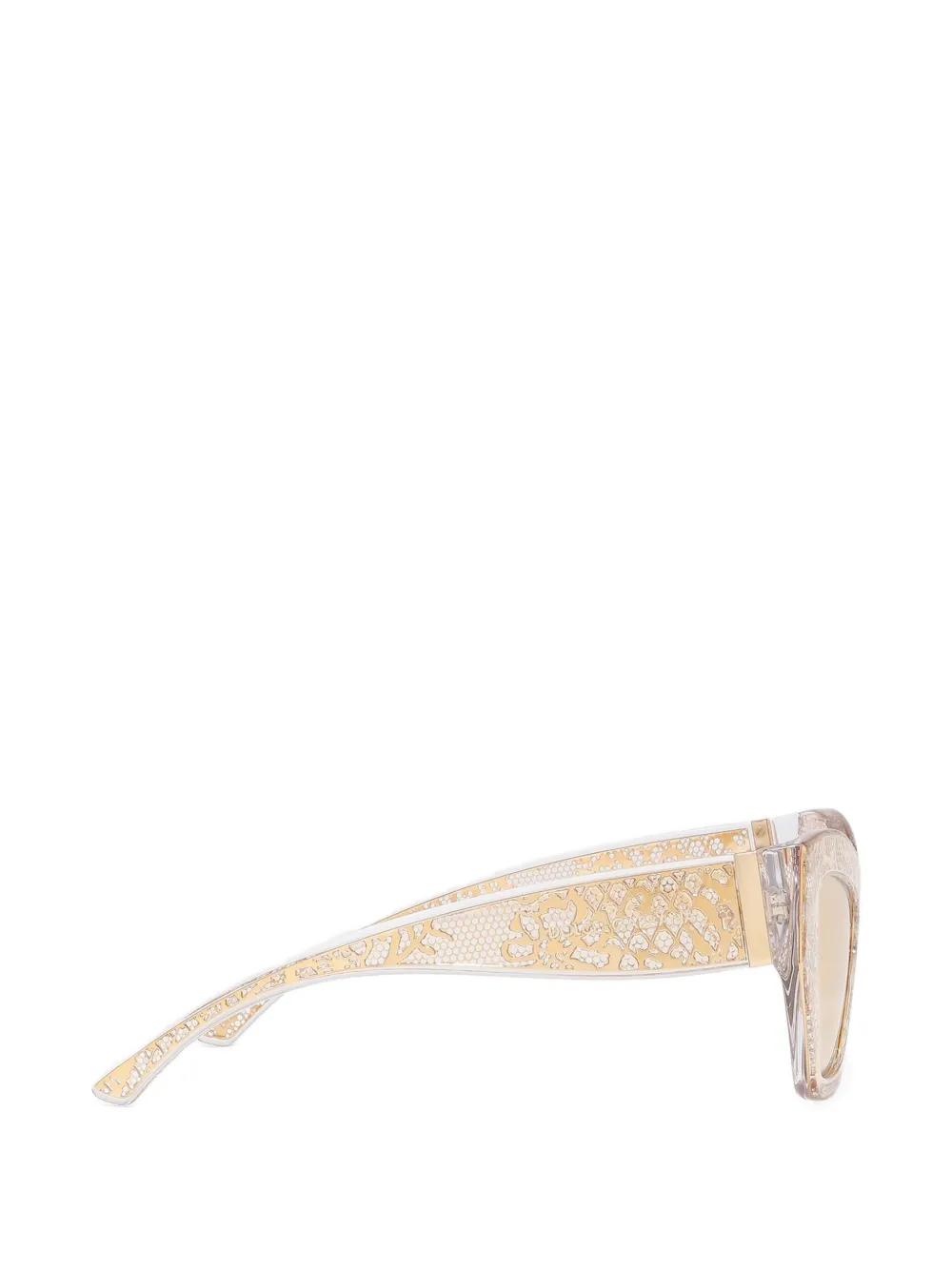  Dolce & Gabbana Eyewear Dg Lace Pattern Cat-eye Sunglasses - Gold 