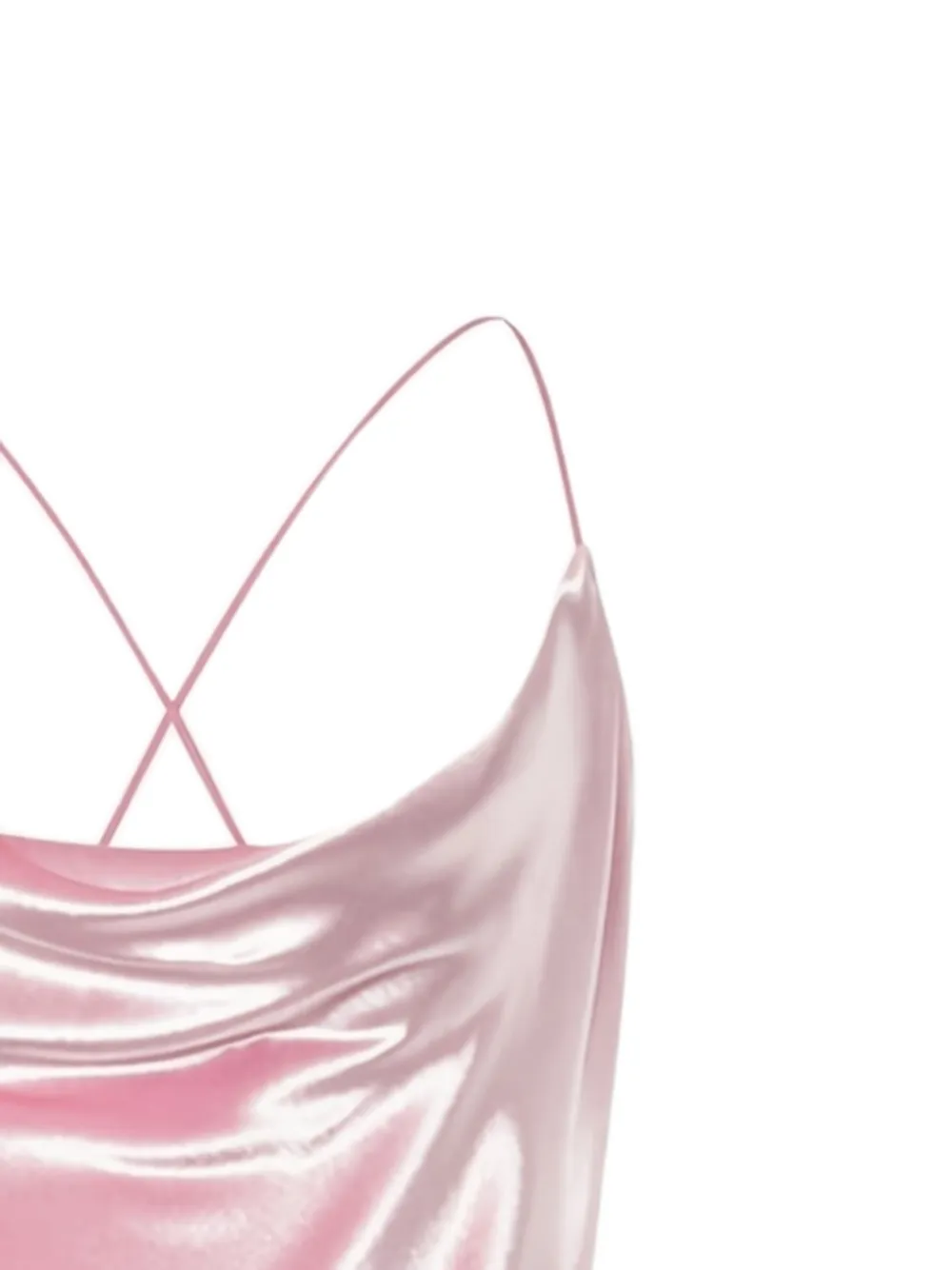 Alberta Ferretti Jurk met gekruiste bandjes en col Roze