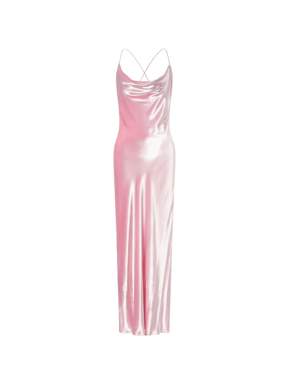 Alberta Ferretti cowl-neck cross-strap dress - Rosa