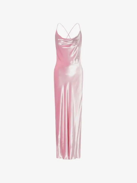 Alberta Ferretti cowl-neck cross-strap dress