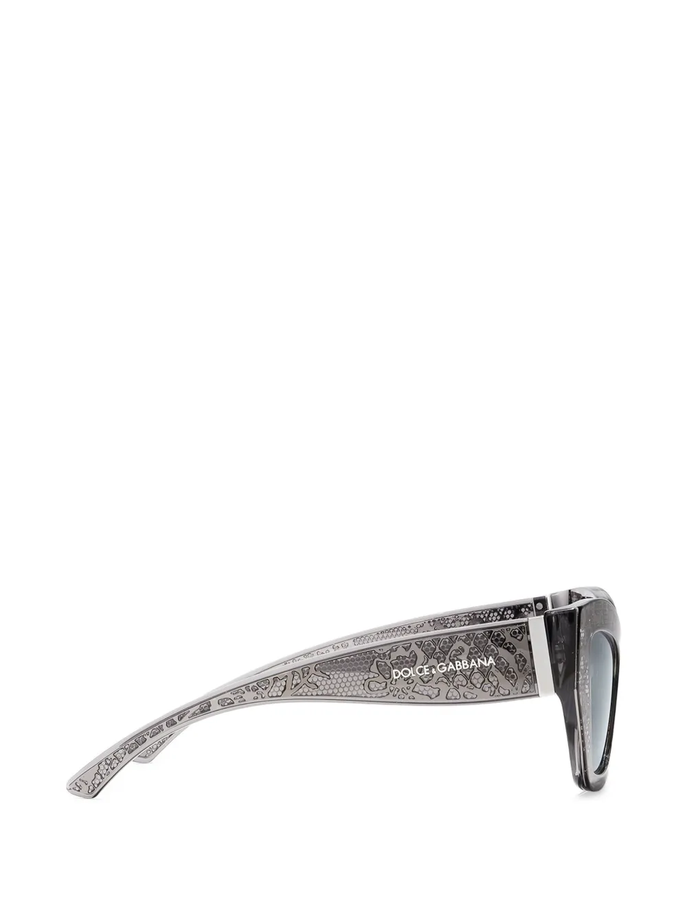 Dolce & Gabbana Eyewear Zonnebril met geometrisch montuur en DG-kanten patroon Grijs