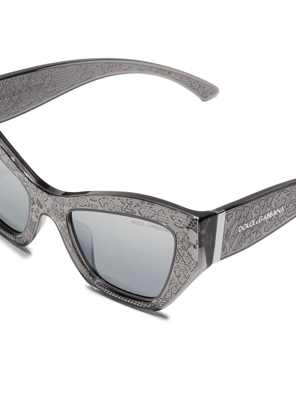 Dolce & Gabbana Eyewear Zonnebril met geometrisch montuur en DG-kanten patroon Grijs