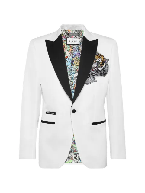 Philipp Plein patch peak-lapel blazer