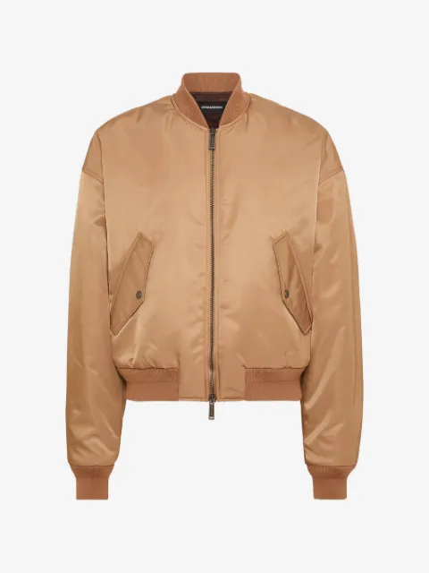 DSQUARED2 long-sleeve furry bomber jacket