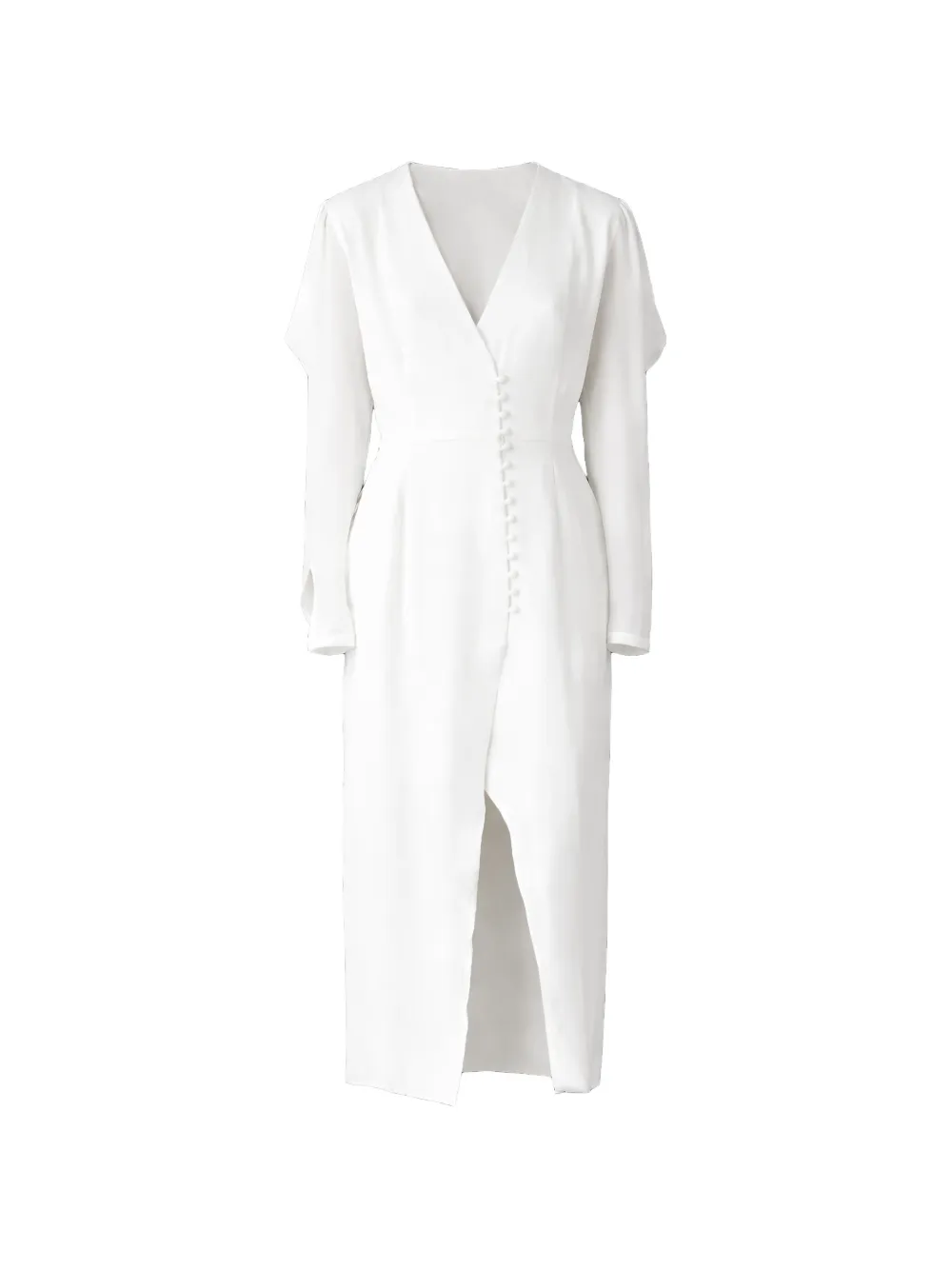 Rejina Pyo Remi button V-neck midi dress - Bianco