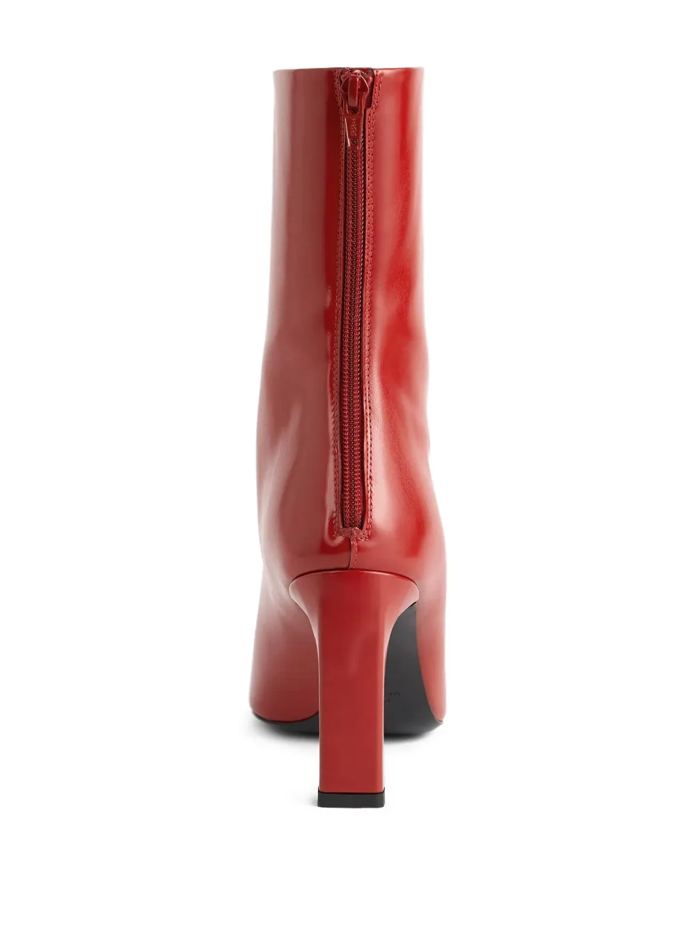 TOTEME glossy square-toe boots Rood