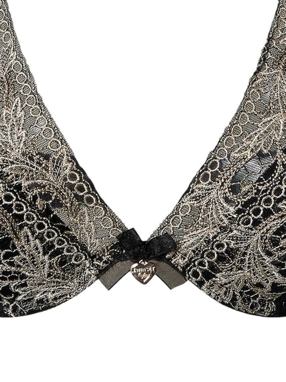  Twinset Embroidered Tulle Bralette - Black 