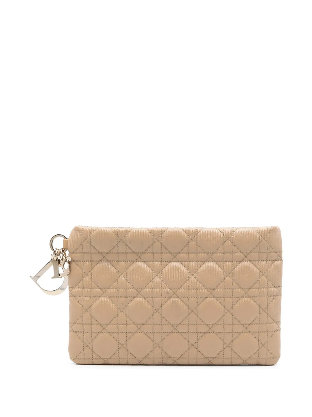 Christian Dior Pre-Owned 2011 Coated Canvas Cannage Lady Dior Panarea clutch bag - Marrone