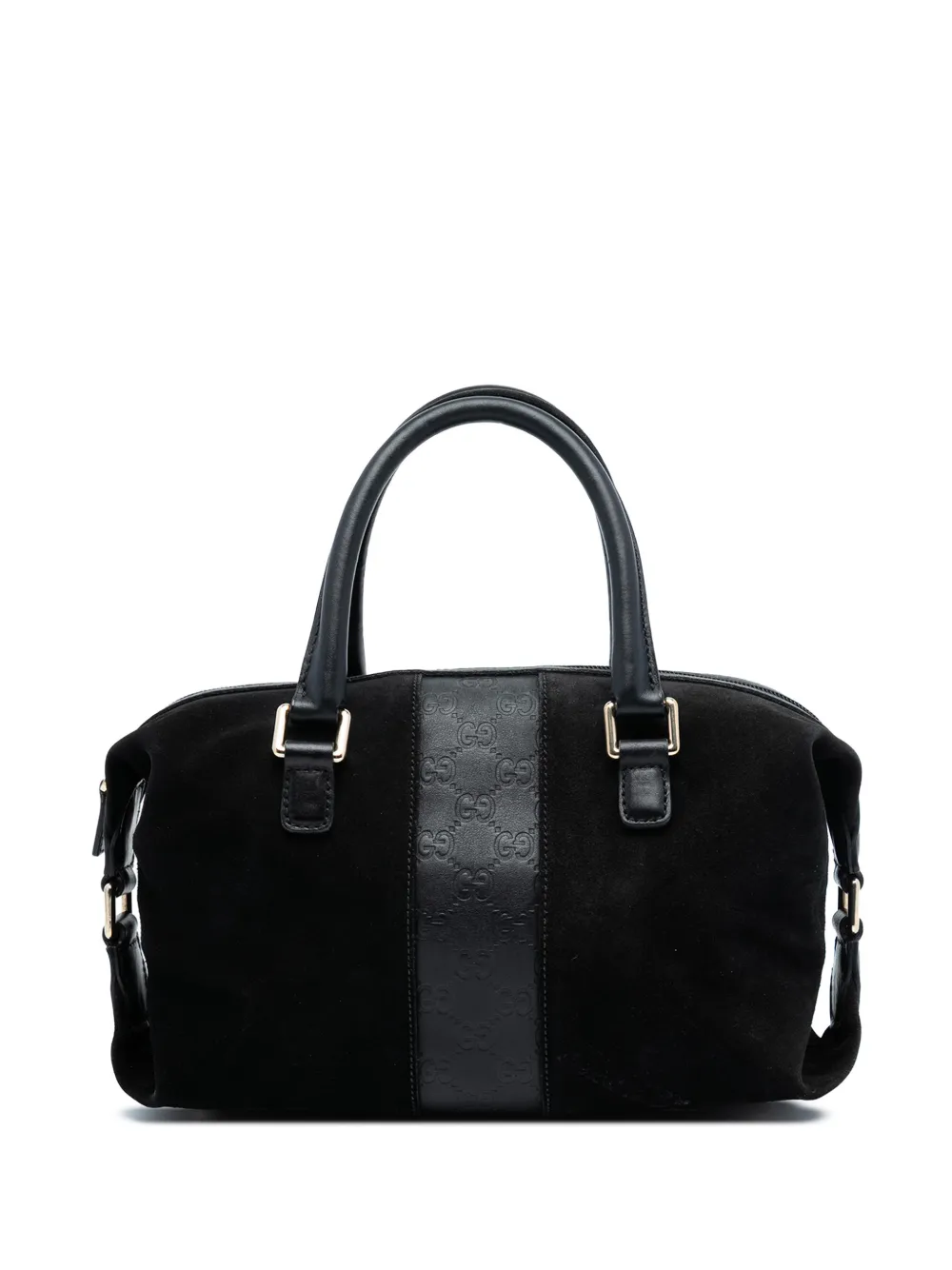 Gucci Pre-Owned 2016-2025 Guccissima Trimmed Suede boston bag - Nero