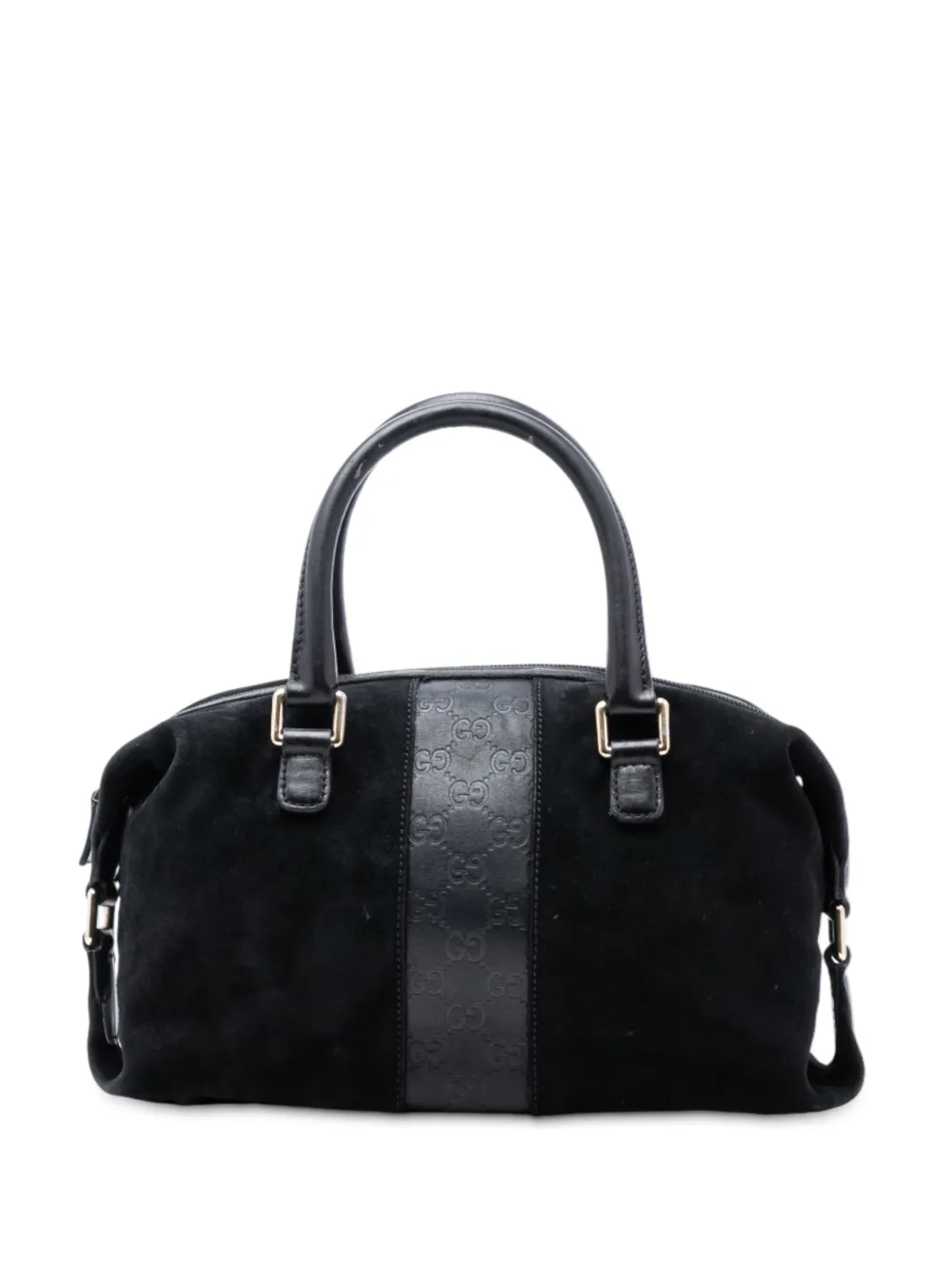 Gucci Pre-Owned Borsa Boston Guccissima con finitura in pelle scamosciata 2016-2025 - Nero