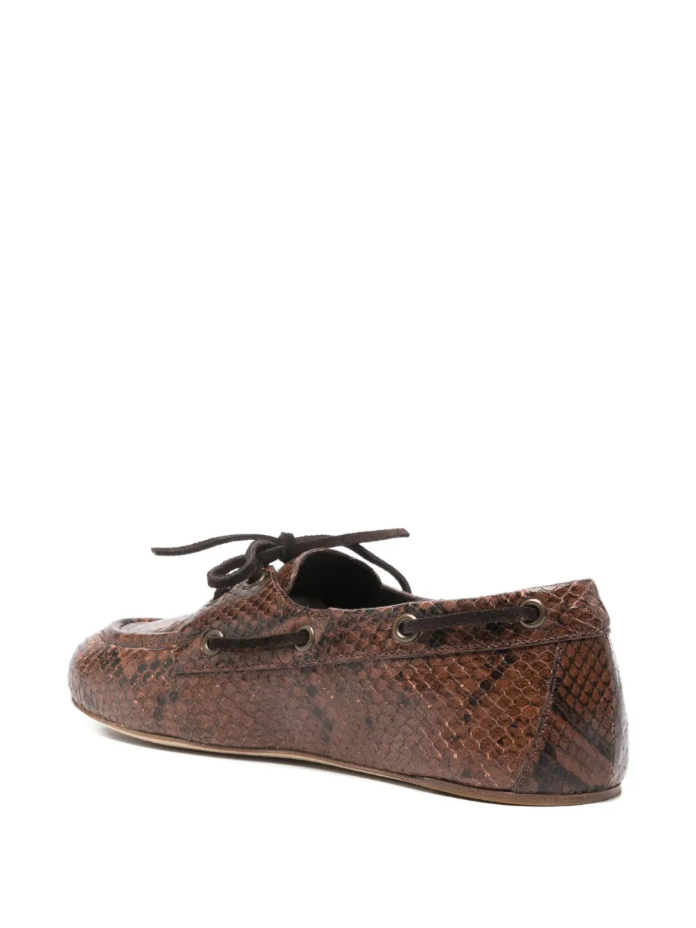 3juin Bootschoenen met slangen-effect Bruin